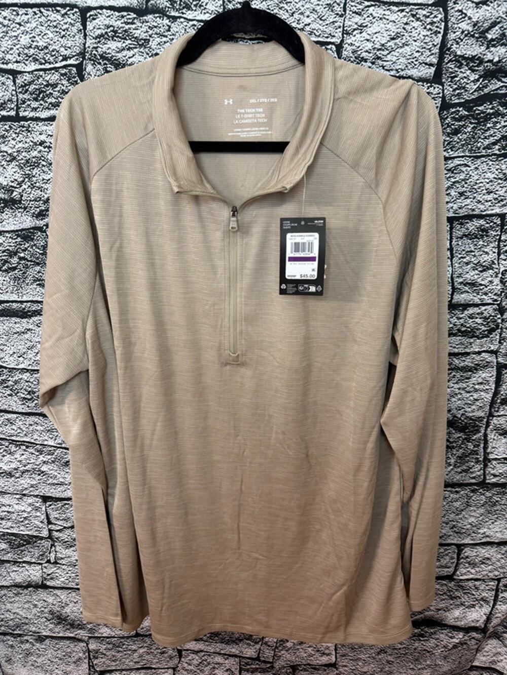 NWT Men’s Under Armour Tech Textured Half Zip Shirt - 2XL
